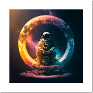 Meditating Space man Posters and Art